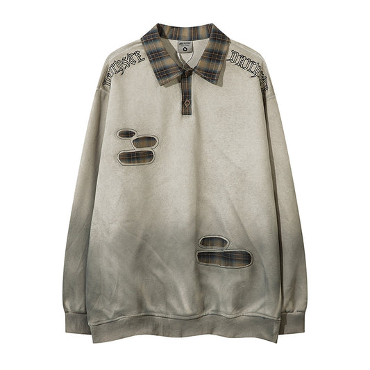 Plaid Lapel Sweater For Men And Women